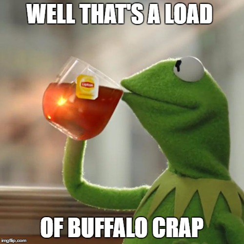 But That's None Of My Business Meme | WELL THAT'S A LOAD OF BUFFALO CRAP | image tagged in memes,but thats none of my business,kermit the frog | made w/ Imgflip meme maker