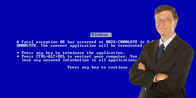 Bill Gates BSOD Blank Meme Template