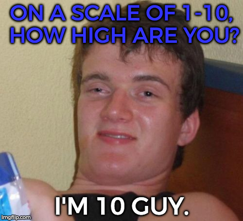 10 Guy | ON A SCALE OF 1-10, HOW HIGH ARE YOU? I'M 10 GUY. | image tagged in memes,10 guy | made w/ Imgflip meme maker