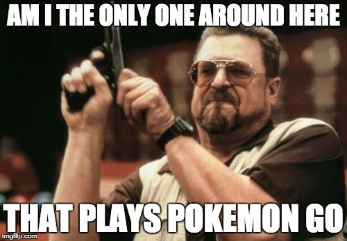 Am I The Only One Around Here | AM I THE ONLY ONE AROUND HERE; THAT PLAYS POKEMON GO | image tagged in memes,am i the only one around here | made w/ Imgflip meme maker