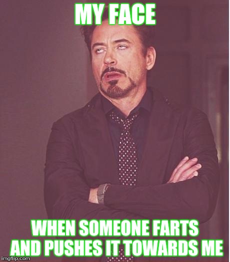 Face You Make Robert Downey Jr Meme | MY FACE; WHEN SOMEONE FARTS AND PUSHES IT TOWARDS ME | image tagged in memes,face you make robert downey jr | made w/ Imgflip meme maker