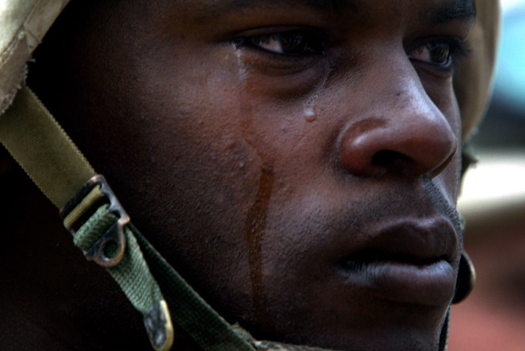 High Quality soldier crying Blank Meme Template