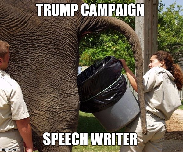 Trump speech  | TRUMP CAMPAIGN; SPEECH WRITER | image tagged in trump speech | made w/ Imgflip meme maker