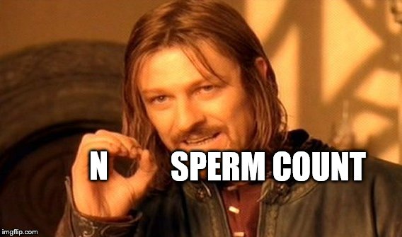 One Does Not Simply Meme | N SPERM COUNT | image tagged in memes,one does not simply | made w/ Imgflip meme maker