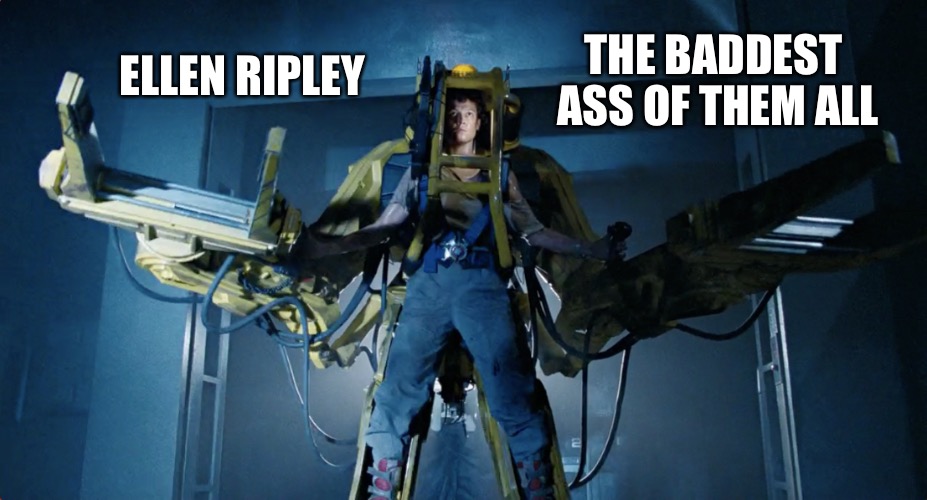 Ellen Ripley | THE BADDEST ASS OF THEM ALL; ELLEN RIPLEY | image tagged in aliens,ellen ripley | made w/ Imgflip meme maker