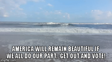 America will only remain beautiful if, we all do our part.  So get out and VOTE! | image tagged in gifs,atlantic ocean,america the beautiful | made w/ Imgflip video-to-gif maker