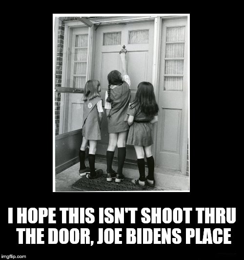 Just shoot a few rounds off your back porch | I HOPE THIS ISN'T SHOOT THRU THE DOOR, JOE BIDENS PLACE | image tagged in joe biden | made w/ Imgflip meme maker