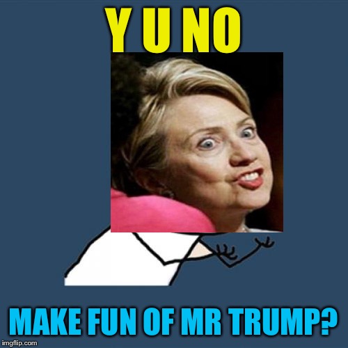 Y U No Meme | Y U NO MAKE FUN OF MR TRUMP? | image tagged in memes,y u no | made w/ Imgflip meme maker