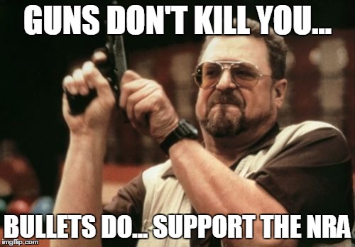 Am I The Only One Around Here Meme | GUNS DON'T KILL YOU... BULLETS DO... SUPPORT THE NRA | image tagged in memes,am i the only one around here | made w/ Imgflip meme maker