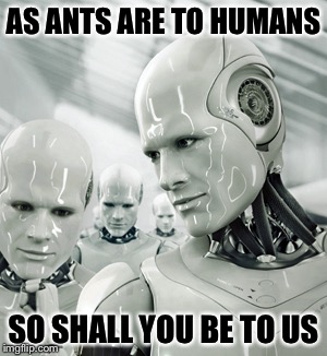 Robots Meme | AS ANTS ARE TO HUMANS; SO SHALL YOU BE TO US | image tagged in memes,robots | made w/ Imgflip meme maker