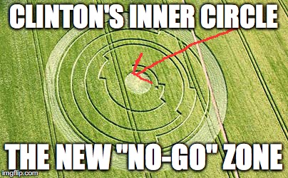 crop circle truth | CLINTON'S INNER CIRCLE; THE NEW "NO-GO" ZONE | image tagged in crop circle truth | made w/ Imgflip meme maker