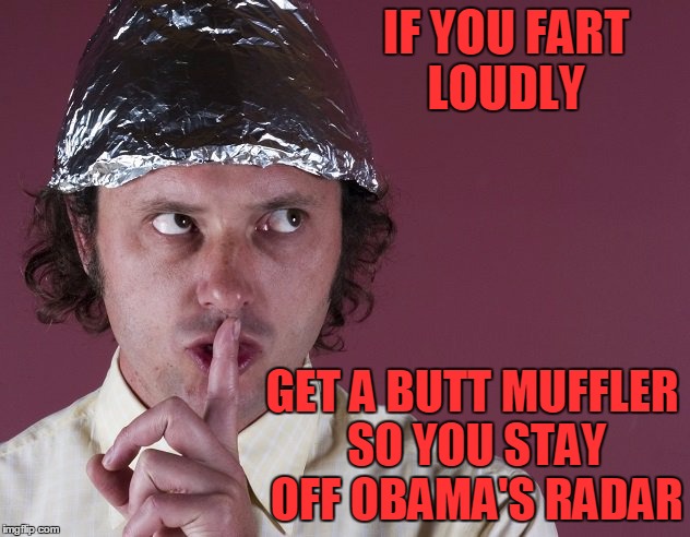 Shhh they're listening  | IF YOU FART LOUDLY; GET A BUTT MUFFLER SO YOU STAY OFF OBAMA'S RADAR | image tagged in bad conspiracy brian | made w/ Imgflip meme maker