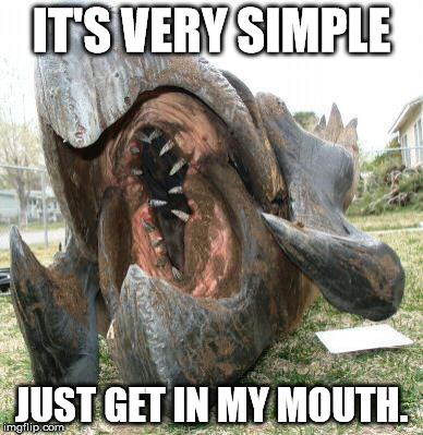 IT'S VERY SIMPLE; JUST GET IN MY MOUTH. | image tagged in weird | made w/ Imgflip meme maker