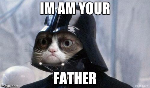 Grumpy Cat Star Wars Meme | IM AM YOUR; FATHER | image tagged in memes,grumpy cat star wars,grumpy cat | made w/ Imgflip meme maker