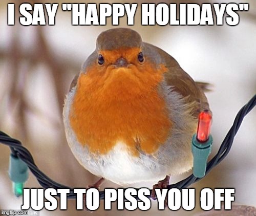 F#cky F#ckyoudays | I SAY "HAPPY HOLIDAYS"; JUST TO PISS YOU OFF | image tagged in bah humbug,christmas,holidays,happy holidays,fox news,nsfw | made w/ Imgflip meme maker