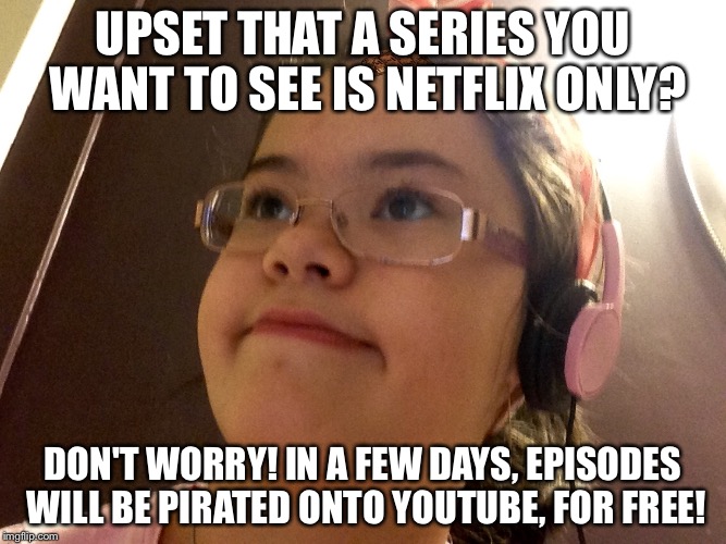 I'll see myself out... | UPSET THAT A SERIES YOU WANT TO SEE IS NETFLIX ONLY? DON'T WORRY! IN A FEW DAYS, EPISODES WILL BE PIRATED ONTO YOUTUBE, FOR FREE! | image tagged in i'll walk myself out | made w/ Imgflip meme maker