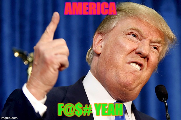 Donald Trump | AMERICA; F@$# YEAH | image tagged in donald trump | made w/ Imgflip meme maker