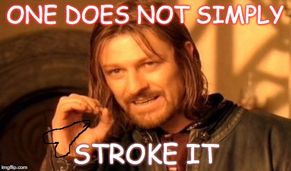 One Does Not Simply Meme | ONE DOES NOT SIMPLY; STROKE IT | image tagged in memes,one does not simply | made w/ Imgflip meme maker