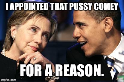 I APPOINTED THAT PUSSY COMEY FOR A REASON. | made w/ Imgflip meme maker