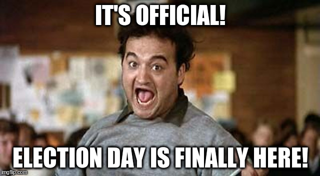 Its Official! | IT'S OFFICIAL! ELECTION DAY IS FINALLY HERE! | image tagged in its official | made w/ Imgflip meme maker