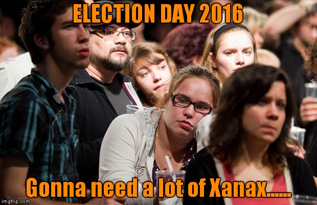 ELECTION DAY 2016; Gonna need a lot of Xanax...... | image tagged in election | made w/ Imgflip meme maker