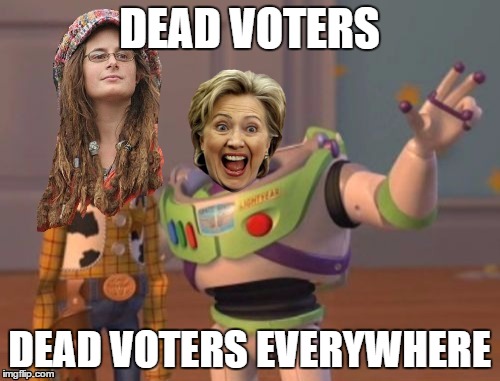 DEAD VOTERS DEAD VOTERS EVERYWHERE | image tagged in butthurt liberals | made w/ Imgflip meme maker