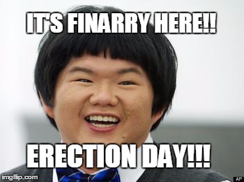 election day | IT'S FINARRY HERE!! ERECTION DAY!!! | image tagged in friendly-asian,trump,hillary,2016,election | made w/ Imgflip meme maker