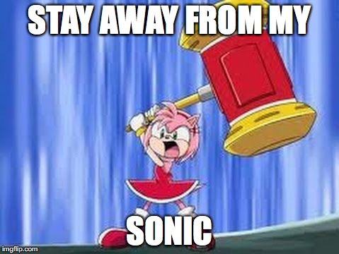 Angry Amy Rose | STAY AWAY FROM MY; SONIC | image tagged in angry amy rose | made w/ Imgflip meme maker
