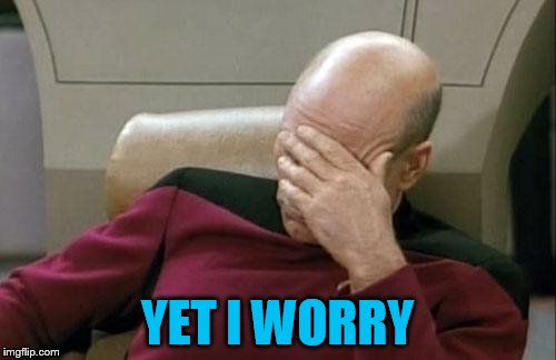 Captain Picard Facepalm Meme | YET I WORRY | image tagged in memes,captain picard facepalm | made w/ Imgflip meme maker