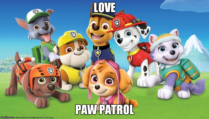 Pups | LOVE; PAW PATROL | image tagged in one does not simply | made w/ Imgflip meme maker