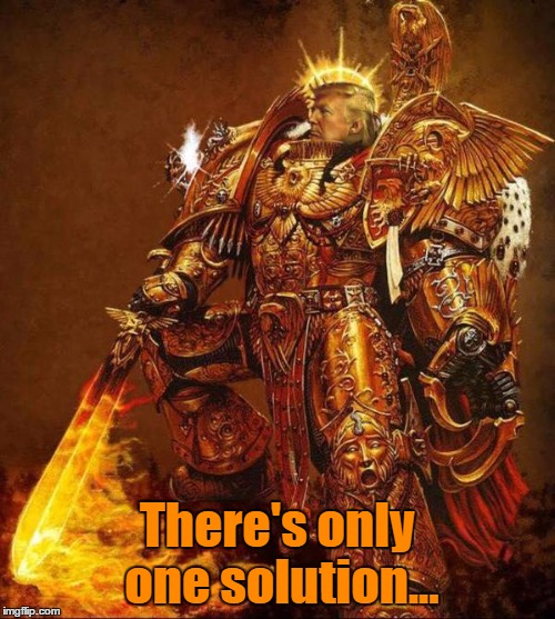 There's only one solution... | image tagged in trump flame warrior | made w/ Imgflip meme maker