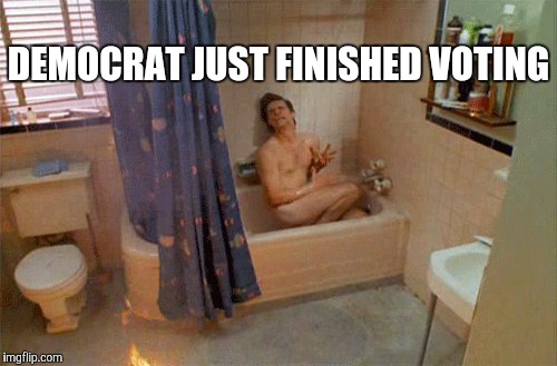 DEMOCRAT JUST FINISHED VOTING | image tagged in jim carrey | made w/ Imgflip meme maker