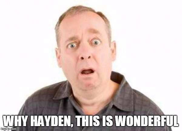 WHY HAYDEN, THIS IS WONDERFUL | made w/ Imgflip meme maker