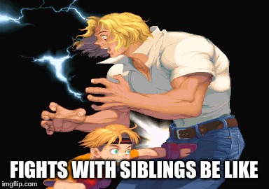 Siblings | FIGHTS WITH SIBLINGS BE LIKE | image tagged in siblings,capcom,memes,funny | made w/ Imgflip meme maker