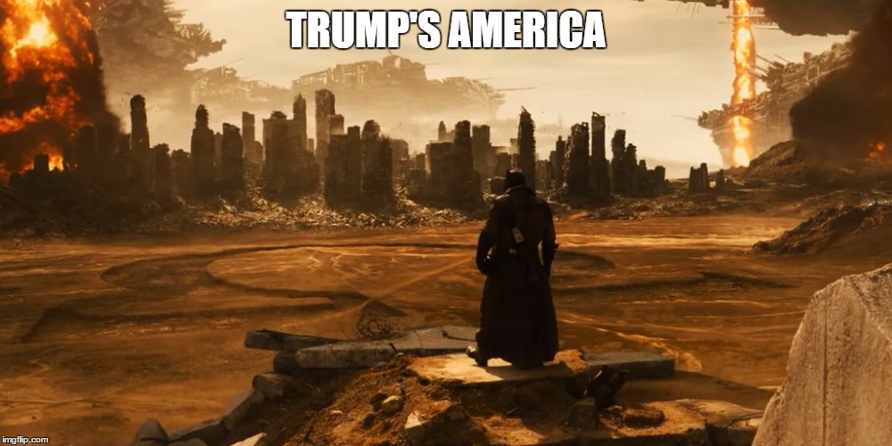 Batman Vs Superman Omega | TRUMP'S AMERICA | image tagged in batman vs superman omega | made w/ Imgflip meme maker