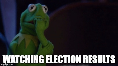 Nervous Kermit | WATCHING ELECTION RESULTS | image tagged in nervous kermit | made w/ Imgflip meme maker