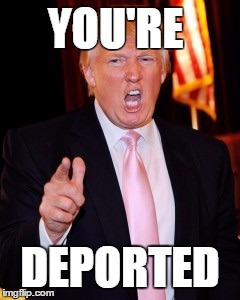 Donald Trump | YOU'RE; DEPORTED | image tagged in donald trump | made w/ Imgflip meme maker