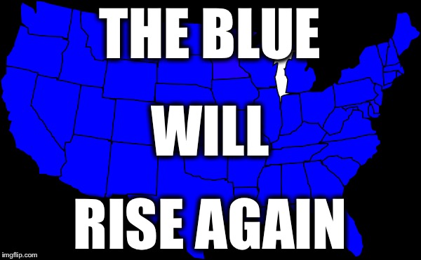 THE BLUE; WILL; RISE AGAIN | image tagged in democrats,blue,election 2016 | made w/ Imgflip meme maker