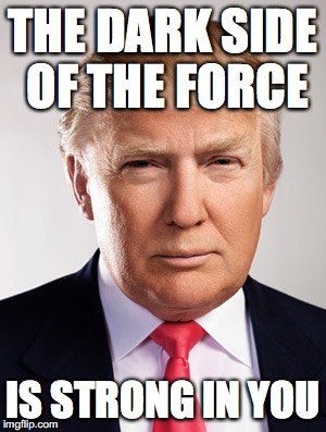 Donald Trump | THE DARK SIDE OF THE FORCE; IS STRONG IN YOU | image tagged in donald trump | made w/ Imgflip meme maker