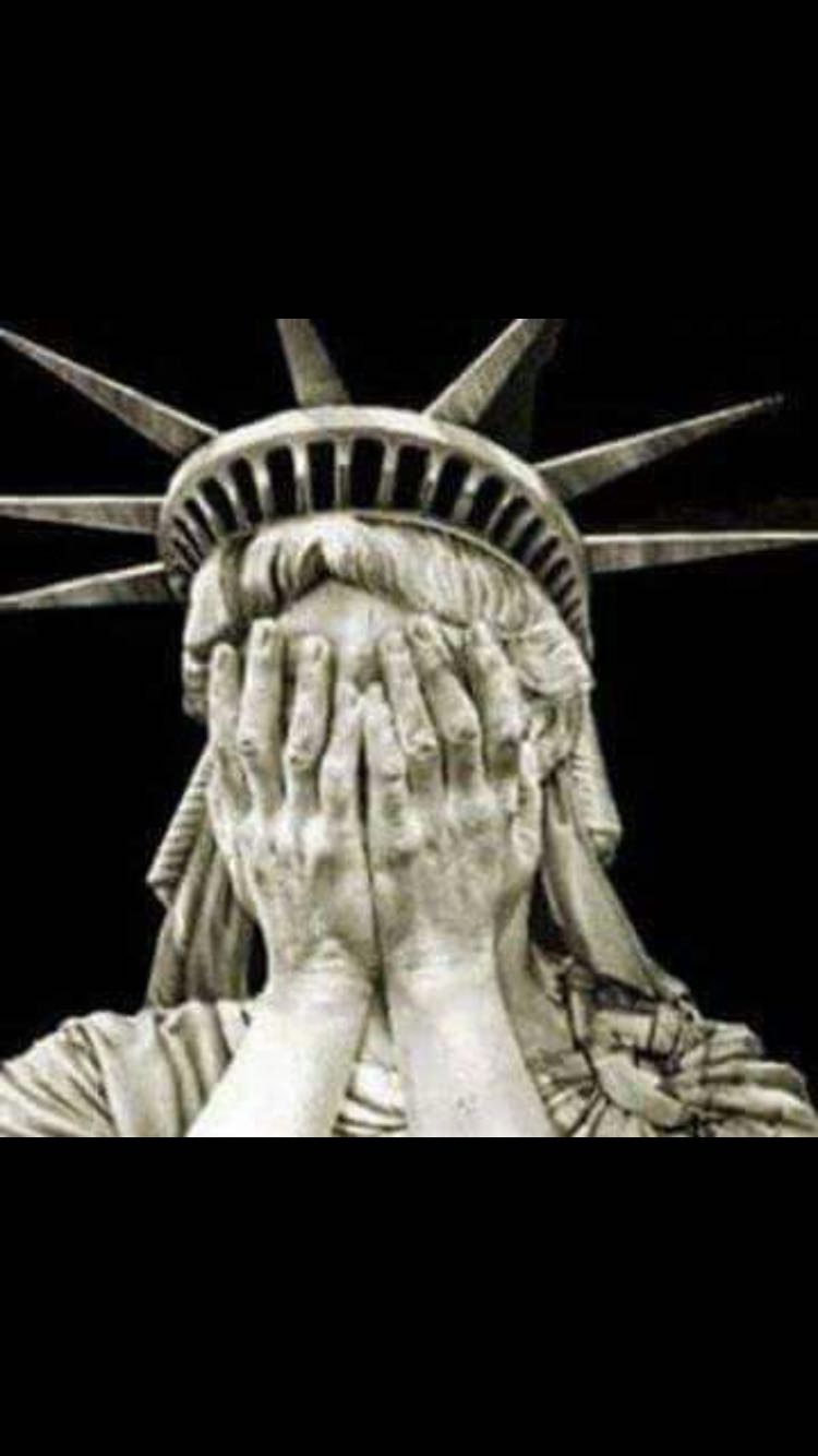 High Quality crying statue of liberty Blank Meme Template