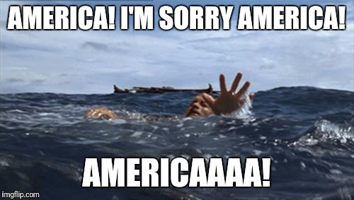 AMERICA! I'M SORRY AMERICA! AMERICAAAA! | image tagged in donald trump,america,election 2016 | made w/ Imgflip meme maker