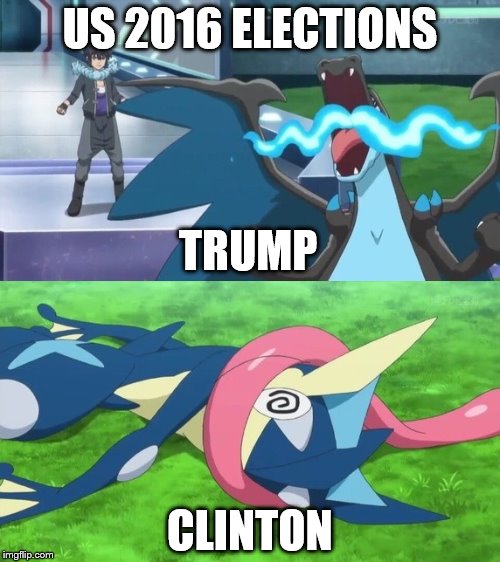 2016 Elections  | US 2016 ELECTIONS; TRUMP; CLINTON | image tagged in election 2016,pokemon | made w/ Imgflip meme maker