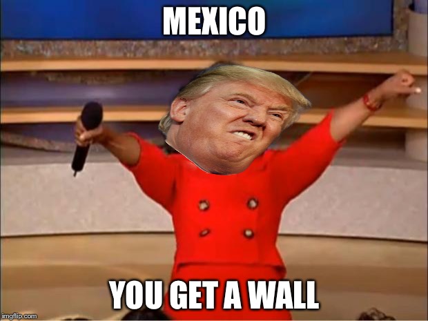 Oprah You Get A | MEXICO; YOU GET A WALL | image tagged in memes,oprah you get a | made w/ Imgflip meme maker