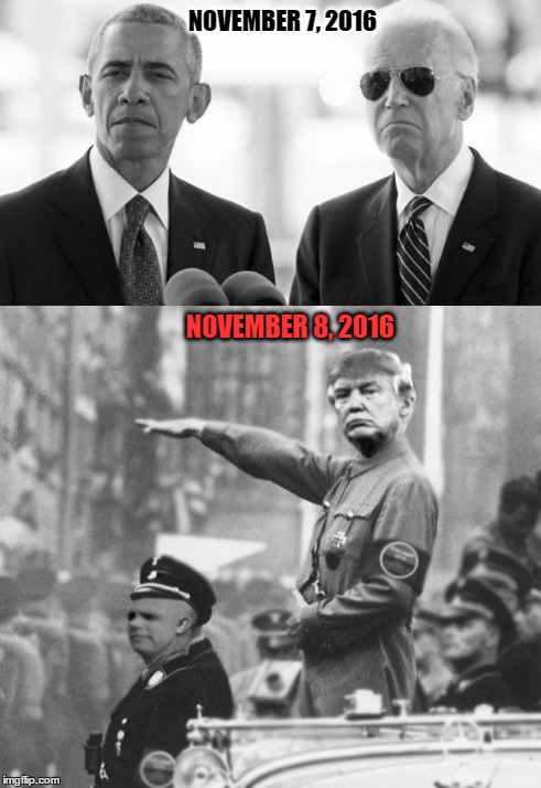 The State of the Union | NOVEMBER 7, 2016; NOVEMBER 8, 2016 | image tagged in heil trump  pence,memes | made w/ Imgflip meme maker