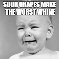 whine | SOUR GRAPES MAKE THE WORST WHINE | image tagged in trumpwhine,election 2016,whine | made w/ Imgflip meme maker