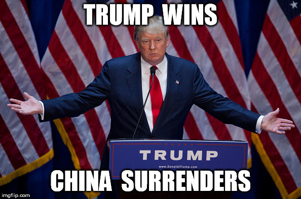 Donald Trump | TRUMP  WINS; CHINA  SURRENDERS | image tagged in donald trump,win,china,south sea,super,japan | made w/ Imgflip meme maker