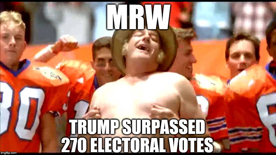 I have to admit, I was very happy to see Hillary losing the elections | MRW; TRUMP SURPASSED 270 ELECTORAL VOTES | image tagged in waterboy nipple pinch,trump 2016,hillary trump,hillaryforprison2016 | made w/ Imgflip meme maker