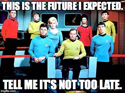 star trek | THIS IS THE FUTURE I EXPECTED. TELL ME IT'S NOT TOO LATE. | image tagged in star trek | made w/ Imgflip meme maker