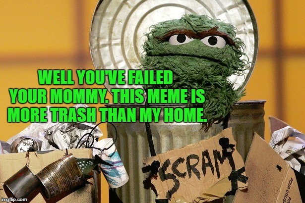 WELL YOU'VE FAILED YOUR MOMMY. THIS MEME IS MORE TRASH THAN MY HOME. | made w/ Imgflip meme maker