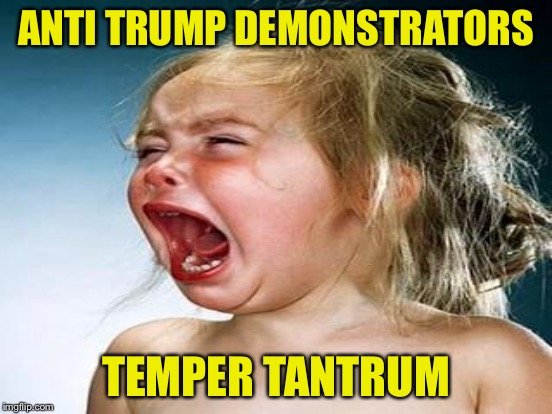 ANTI TRUMP DEMONSTRATORS TEMPER TANTRUM | made w/ Imgflip meme maker